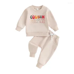 Clothing Sets Pudcoco Baby Girl Boy 2 Piece Cute Outfit Letter Print Long Sleeve Sweatshirt Elastic Pants Set Born Infant Fall Clothes 0-3T