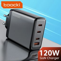 Chargers Toocki 120W GaN Charger PPS Quick Charge 4.0 PD3.0 Fast Charging USB Type C Charger for iPhone X Samsung Xiaomi Macbook Laptop