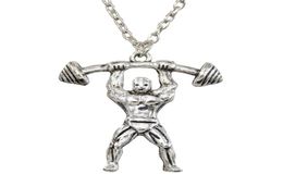 Fitness Master Shape Sport Pendant Necklace for Men Long Chain Muscle Men Sports Fitness Hip Hop Bodybuilding Jewelry2751198