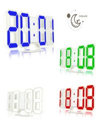 3D Number LED Digital Alarm Clocks Electronic Desk Clock 24 12 Hours Display Dimmable Nightlight Snooze Function for Home9172290