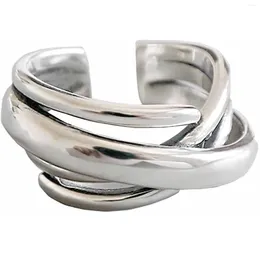 Cluster Rings Luxury Women 2024 Sterling Alloy For Adjustable Geometric Irregular Retro Novelty Jewellery Ring Gift