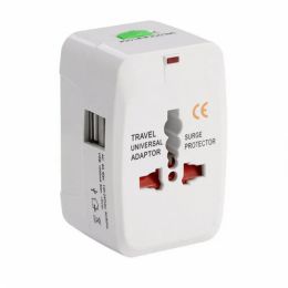 Adaptors All in One Universal International Plug Adapter 2 USB Port World Travel AC Power Charger Adapter AU US UK EU Converter