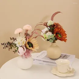 Vases Flower Vase Ceramic Decorative Compact Design Plant Pot Ornaments For Home Tables Decor