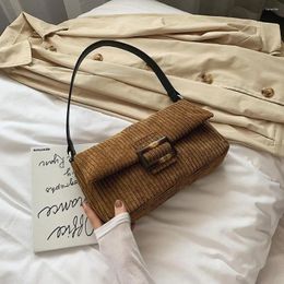 Bag Bags For Women 2024 Corduroy Shoulder Reusable Shopping Casual Retro Totes Vintage Handbag