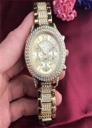 Double row Diamond inlay Dial Women039s fashion luxury gold Rose Gold quartz Watches casual relojes mujer woman men quartz Wa6752295