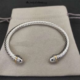 David Yurma Bracelet Cable Mens Designer Bracelet Diamond Pearl Head Vintage Cuff Bangle Plated Silver Gold Bracelets Designer Jewelry for Women Davidjersey 350