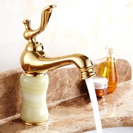 Bathroom Sink Faucets Marble Faucet And Cold Basin Jade Taps Full Copper Gold Hand Wash Washbasin