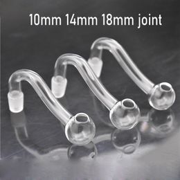 100pcs High Quality Glass Oil Burner Pipe Smoking Pipes 10mm 14mm 18mm Male for Dab Rig Water Bubbler Bong Adapter Bent Banger Nails Dabbler tobacco Tools