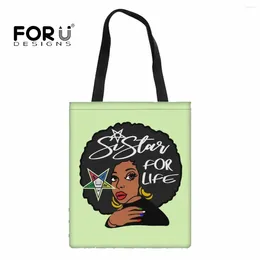 Evening Bags FORUDESIGNS Luxury Designer Handbags OES African Girl Tote Bag For Women Customized Eco Shopping Traveling Large Capacity