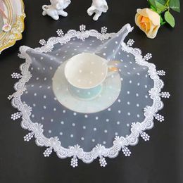 Table Cloth Round Mesh Flowers Embroidery Cover Wedding Party Tablecloth Kitchen Christmas Decoration And Accessories