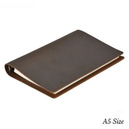 Notepads Classic Leather Rings Binder Notebook A5 Genuine Leather Cover Journal Diary Sketchbook Planner Stationery