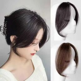 Synthetic Wigs Fashion wig 2 pieces seamless natural invisible air side bangs display mini facial hair Q240427