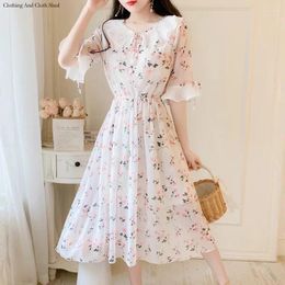 Party Dresses 2024 Summer Fashion Sweet Chiffon Exquisite Printed Women's Dress Elegant Commuting Spring Outing Picnic Beach