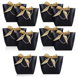 Shopping Bags 10 Pcs Gift Bag With Handle Paper Party Favour Present Wrap Snack Bow Ribbon