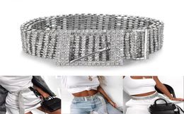 New Silver Full Rhinestone Diamante Fashion Women Belt Sequins Corset Belt Harajuku Ladies Waist Charm Accessory Size Y200424865807779574