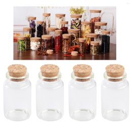 Storage Bottles 6 120ml Glass Containers Kitchen Durable Cork Lid Coffee Bottle Scented Tea Jar Sealed Canisters For Shop Home