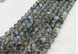6mm black white dragon agate natural gemstone loose beads DIY Jewellery necklace bracelet3458712