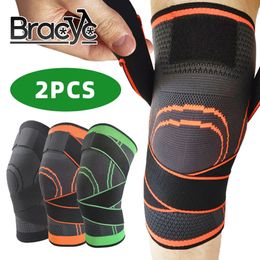 2PCS Knee Pads Sports Pressurized Elastic Kneepad Support Fitness Basketball Volleyball Brace Arthritis Joints Protector 240424