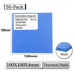 Computer Coolings 50Pcs/Lot Gdstime 100mmx4mm 4mm Thickness Heatsink Pad Conductive Thermal 100x4mm 0.4cm Blue Silicone CPU Cooling