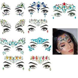 Tattoo Transfer Glitter Face Stickers Women Sexy Tattoos Rhinestones for Face Diamonds Fake Tattoo for Woman Festivals Art Makeup Crystals 240426