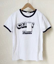 Celinly designer t shirt women's summer fashion celiely shirt leisure sports Paris tower flocking CL embroidery printing letter short sleeves triomph 697