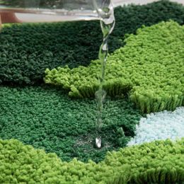 Carpets Green Moss Mat Carpets Non-Slip Bathroom Rugs Soft in Side Rug Doormat Floor Absorbent Shower Bath Bathtub Mat Room Super Water