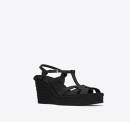 Donne Scarpe Paris Tribute Estadrilles Sandals a cuneo nero vera pelle13509388