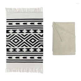 Carpets Cotton Boho Rug With Pad Bohemian Throw Tassels Bathroom Bedroom Entryway Kitchen