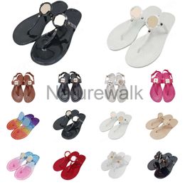 designer slippers slides metallic flat leather sandals women white black pink luxury womens rubber sole slipper sandal