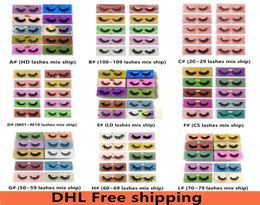 DHL 3D Mink Eyelashes Whole 9 styles 3d Mink Lashes Natural Thick Fake Eyelashes Makeup False Lashes Extension4747467