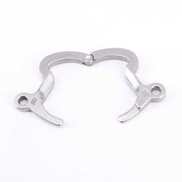 Nxy Cockrings Stainless Steel Anti off Ring for Male Cock Cage Metal Chastity Devices Accessories 240427