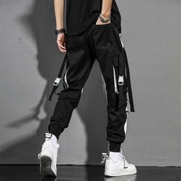 Men's Pants Mens casual pants mens Trousers pocket street clothing jogger hip-hop harem pants multi pocket silk ribbon mens sports pants harem pantsL2404