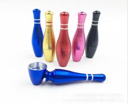 bowling bottle Ball Smoking Pipe 78mm metal filter tobacco Dry Herbal cigarette holder Jamaica hand pipes 5 colors Tools Accessori7436992