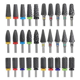 Bits 1pcs Black Ceramic Grinding Heads Nail Drill Bit Manicure Acrylic Removal Milling Cutter Electric Nail File Accessaries