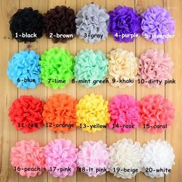 Decorative Flowers 30PCS 10CM Chiffon Flower For Kid Headband DIY Craft Can Choose Colors(HMF-123)