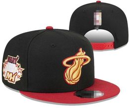 American Basketball Heat Snapback Hats 32 Teams Luxury Designer The Finals Champions Locker Room Casquette Sports Hat Strapback Snap Back Adjustable Cap a1