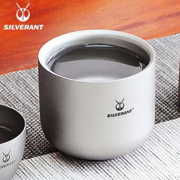 Tools Outdoor Pure Titanium Double Wall Heat Insulation Antiscalding Water Tea Coffee Cup for Camping Travelling BBQ EDC