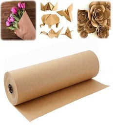 30 Metres Brown Kraft Wrapping Paper Roll Recycled Paper For Gift Crafts Painting Birthday Party Wedding Packaging Decoration Y0712651525