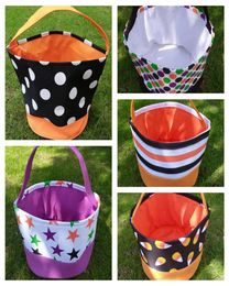 Halloween Gift Bucket Printing Wrap Girls Boys Child Candy Collection Bag Trick or Treat Handbag Festival Handle Storage Tote Bask7140180