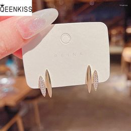 Stud Earrings QEENKISS EG7462 Fine Jewellery Wholesale Woman Birthday Wedding Gift Asymmetric Zircon 925 Sterling Silver Needle