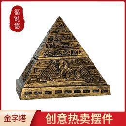 Decorative Figurines Egyptian Pyramid Home Retro Storage Box Gift Ancient Resin Girls Room Decor