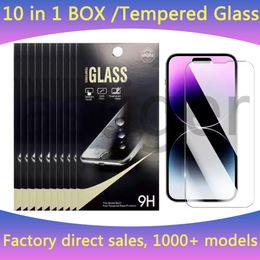 Screen Protector Tempered Glass for iPhone 15 14 13 12 mini 11 Pro X XS Max XR 7 8 Plus Samsung A15 A25 A35 A55 S23FE A05 Protect Film 9H 0.33mm with Paper retail Box wholesale