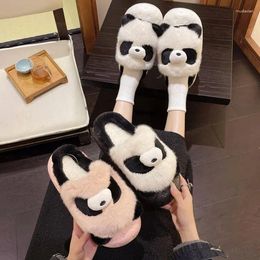 Slippers Real Pictures 2024 Winter Warm Boy And Girls Indoor Non-slip Cotton Shoes Animal Cartoon Slides