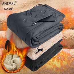 Men's Pants Winter sports shirt mens plush thick wool sports pants lambswool hot pants casual pants windproof and warm cotton pantsL2403