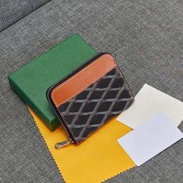 Fashion Brand Wallets Designer Bag High Quality Leather Dog Tooth Print Mens and Womens Zipper Wallet Versatile Luxury Casual Multi-slot Mini Bag