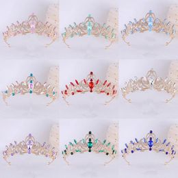 Hair Clips Baroque Luxury Bridal Crown Multi Colour Rhinestone Wedding Tiara Metal For Party Jewellery Accessories High Quality