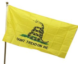 Don039t Tread On Me Gadsden Flag Banner Hanging Indoor Outdoor Fade Resistant Canvas Tea Party Flags Polyester Brass Grommet 3 8937067
