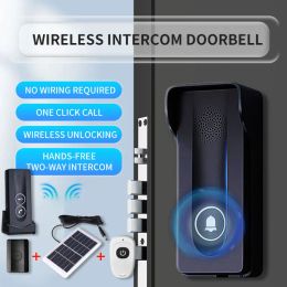 Intercom Solar Charger No Network Wireless Intercom Doorbell 800M Long Distance TwoWay Intercom OneButton Remote Control Unlocking