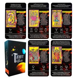 Games 330g Keyword Tarot High Quality for Beginners Deck of Cards Astrologie Mysterious Runes Divination Affirmation Fate 12x7cm