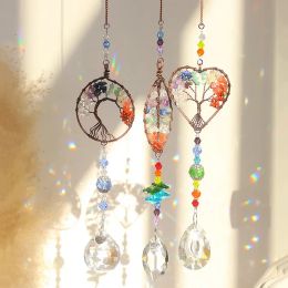 Decorations 1 Piece, Tree of Life Sun Catcher Pendant, Heart and Leaf Design for Hanging Decorations in Homes and Gardens